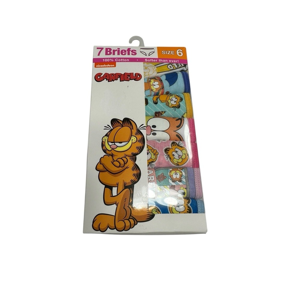 nickelodeon garfield girls cotton briefs‎ underwear 7 pairs size 6